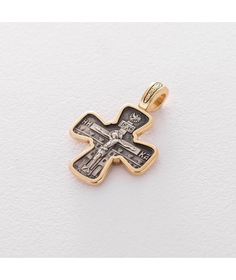 Silver cross with gold plated 132289 Onyx