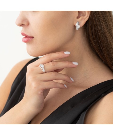 Earrings in white gold with diamonds MR14997Egm Onyx