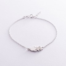 Gold bracelet "Girl" with cubic zirconia b02551 Onix 18