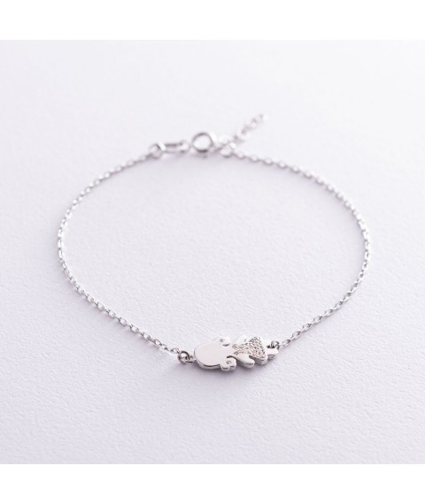 Gold bracelet "Girl" with cubic zirconia b02551 Onix 18