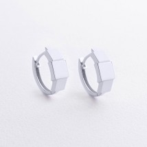 Серьги "Sandra" в белом золоте с09233 Онікс