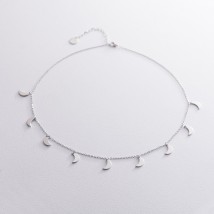 Silver necklace "Moon" (9 pcs) 18930 Onix 43
