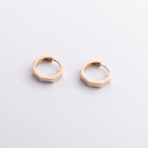 Серьги - кольца "Madison" в желтом золоте с09325 Онікс