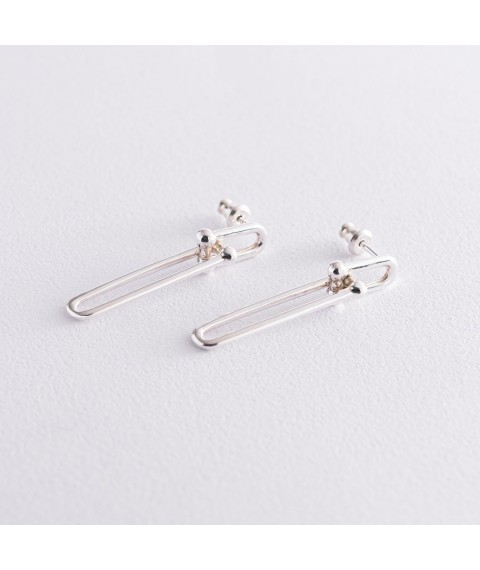 Silver earrings - studs "Idea" 122742 Onyx