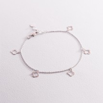 "Clover" bracelet in white gold b05069 Onix 20