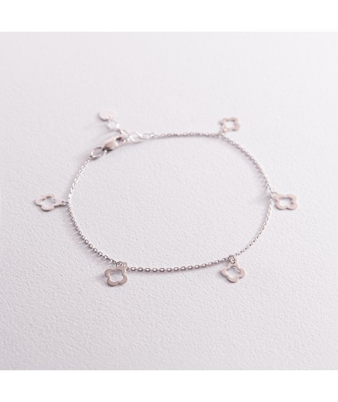 "Clover" bracelet in white gold b05069 Onix 20