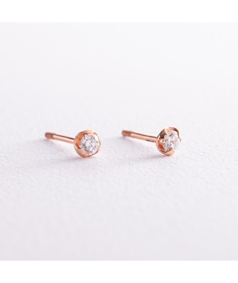 Gold earrings - studs with diamonds sb0237 Onyx