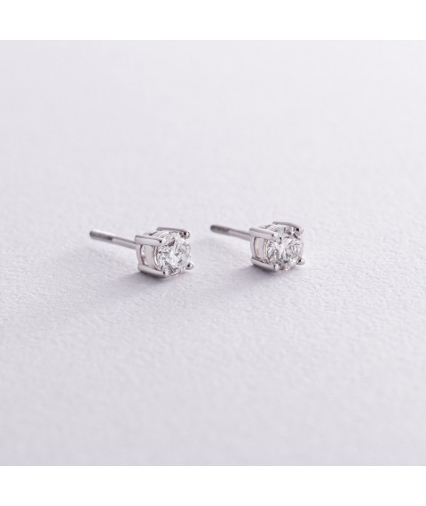 Gold earrings - studs with diamonds 331431121 Onyx