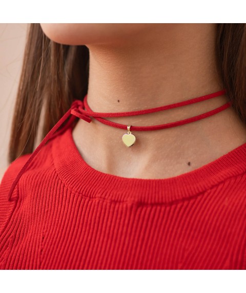 Pendant "Heart" in yellow gold p03951 Onyx