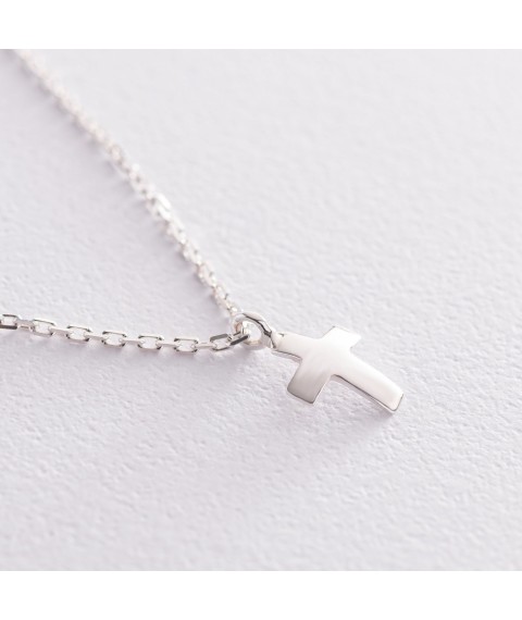 Necklace "Cross" in silver 181104 Onix 45