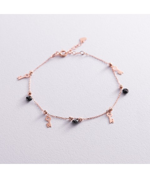 Gold bracelet "Keys" (cubic zirconia) b04881 Onix 20