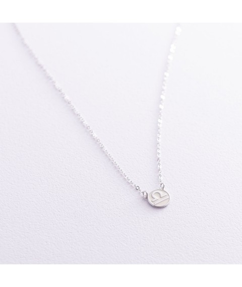 Silver necklace "Zodiac sign Libra" 181052teresi Onix 40