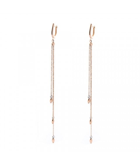 Gold earrings on chain s05604 Onyx