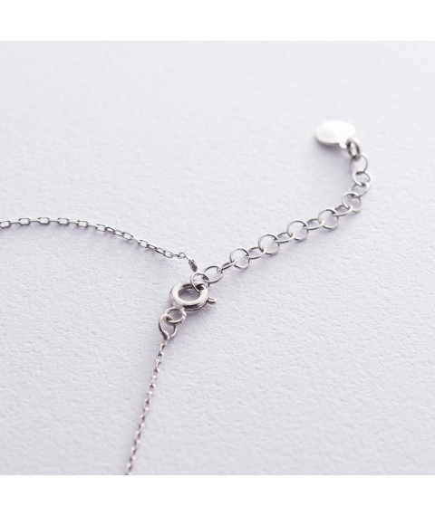 Silver necklace with the letter H 18620h Onyx 45