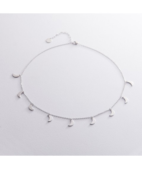 Silver necklace "Moon" (9 pcs) 18930 Onix 42