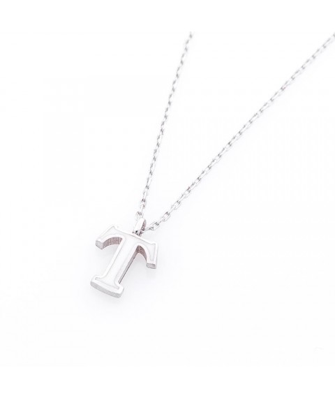 Silver necklace with the letter T 18624 Onix 40