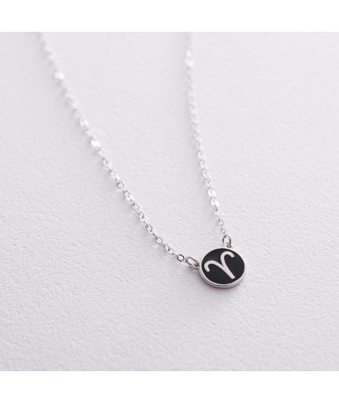 Silver necklace "Zodiac sign Aries" 18974 aries Onix 42
