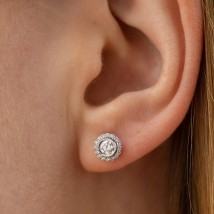 Earrings - studs with diamonds (white gold) 339481121 Onyx