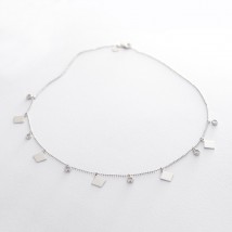 Silver necklace (cubic zirconia) 18713 Onyx 45