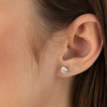 Earrings - studs with cubic zirconia (white gold) s06155 Onyx