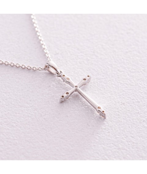 Gold necklace "Cross" with diamonds flask0086ca Onix 45