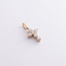 Cross with diamonds (yellow gold) pb0337gm Onyx