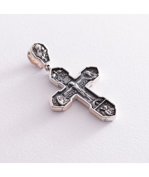 Православный крест "Распятие" (чернение) 132858 Оникс