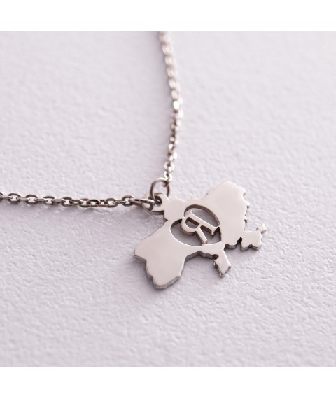 Necklace "I love Ukraine" in silver 4036 Onix 45