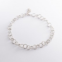 Silver necklace "Will" 181039 Onyx 40