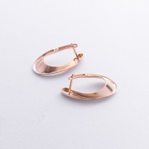 Earrings "Droplets" in red gold s08912 Onyx