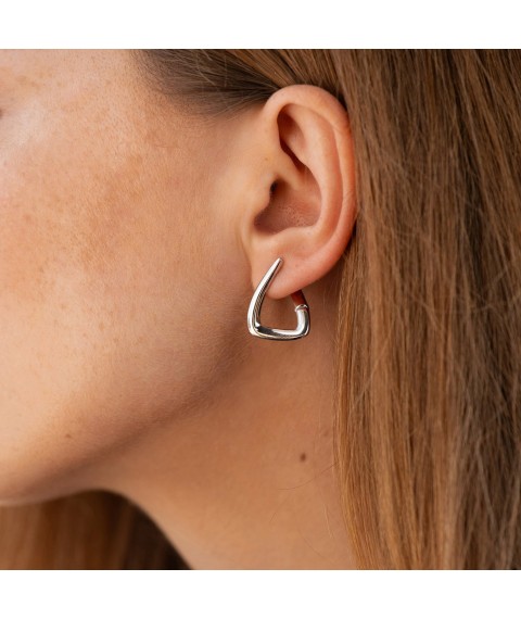 Earrings "Ember" in white gold s08766 Onyx