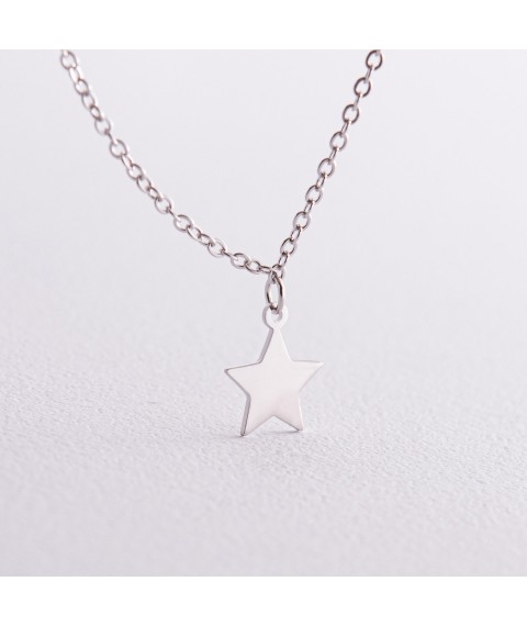 Silver necklace "Star" 181264 Onix 48