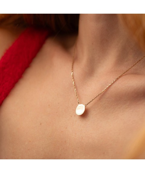 Necklace "Coin" in yellow gold (engraving possible) count02041 Onyx 45