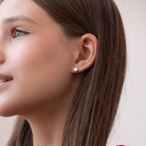Gold stud earrings with stars s06184 Onyx