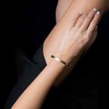 Love bracelet in yellow gold (0.6 cm) b02270 Onyx
