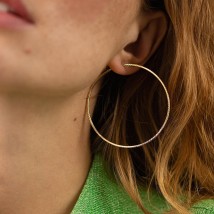 Earrings - rings in yellow gold (5.4 cm) s08601 Onyx