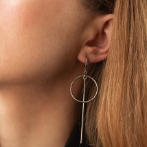 Серебряные серьги "Геометрия" 122876 Онікс