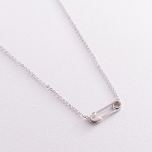 Silver necklace "Pin" 181191 Onyx 45