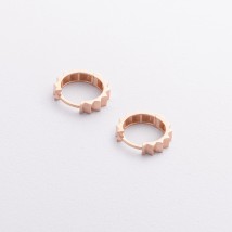 Серьги - кольца в красном золоте с09386 Онікс