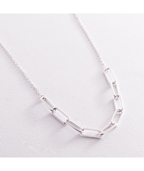 Silver necklace "Chain" 181203 Onyx 43