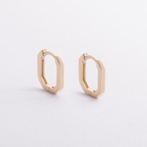 Сережки "Olimpia" у жовтому золоті с09398 Онікс