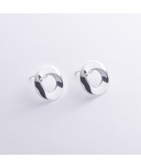 Silver earrings - studs "Shine" 122880 Onyx