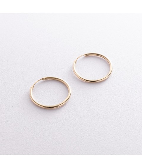 Earrings - rings in yellow gold (2.6 cm) s08534 Onyx