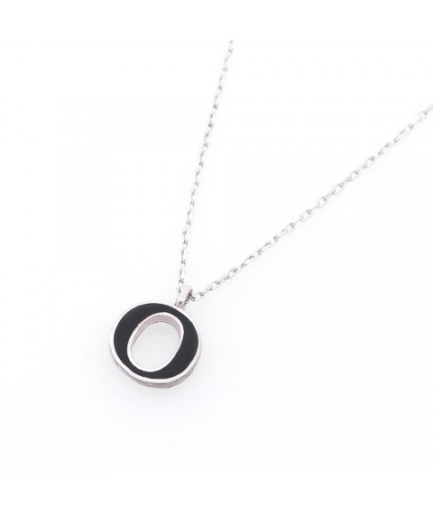 Silver necklace with the letter O 18623och Onyx 45