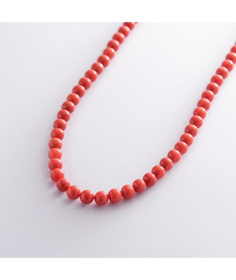 Gold necklace with coral beads3389 Onix 45