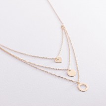 Necklace "Heart and circles" in yellow gold coll01769 Onyx 43
