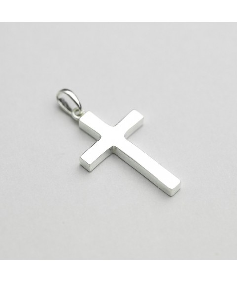 Срібний хрестик ручної роботи "Мінімалізм" 132750 Онікс
