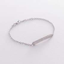 Серебряный браслет с фианитами 141536 Онікс 19