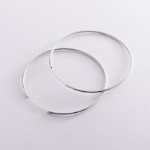 Серьги - кольца в серебре (7.1 см) 122938 Онікс
