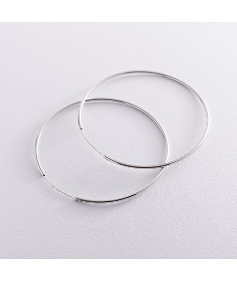 Earrings - rings in silver (7.1 cm) 122938 Onyx